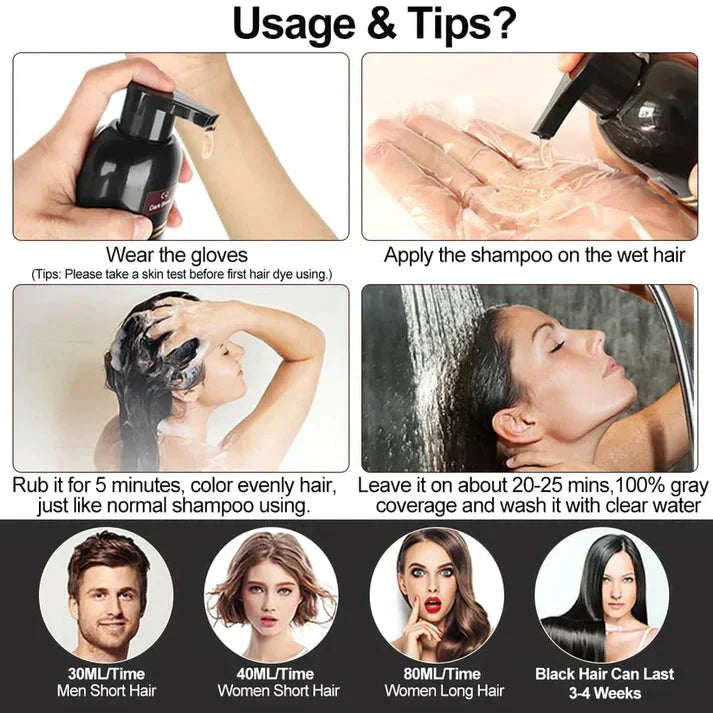 3-IN-1 BLACK HAIR DYE SHAMPOO