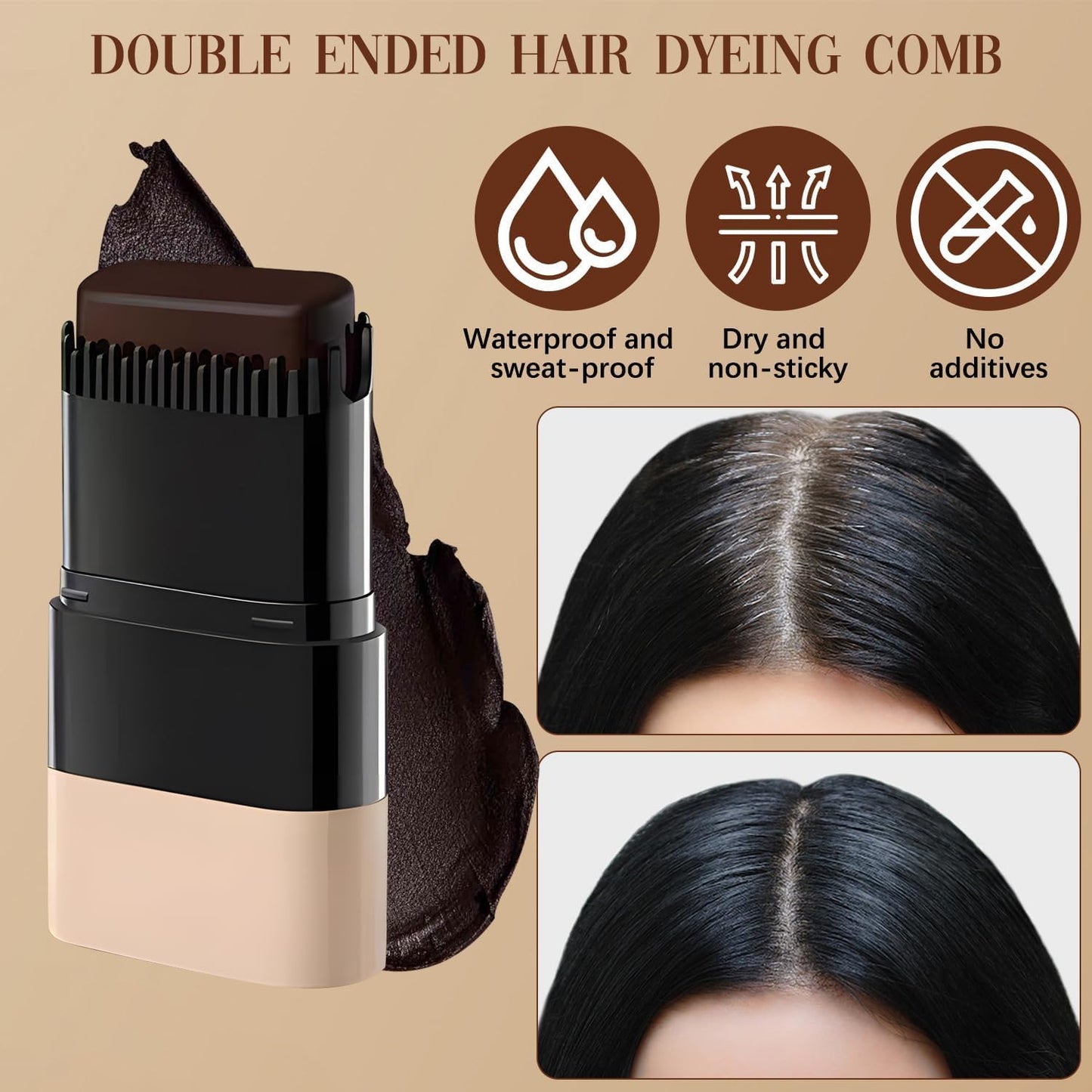 2-in-1 Hair Color Stick & Comb Hair Dye Root Touch Up
